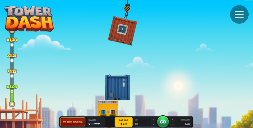 Sikirini ya Tower Dash yokhala ndi kireni ndi kontena