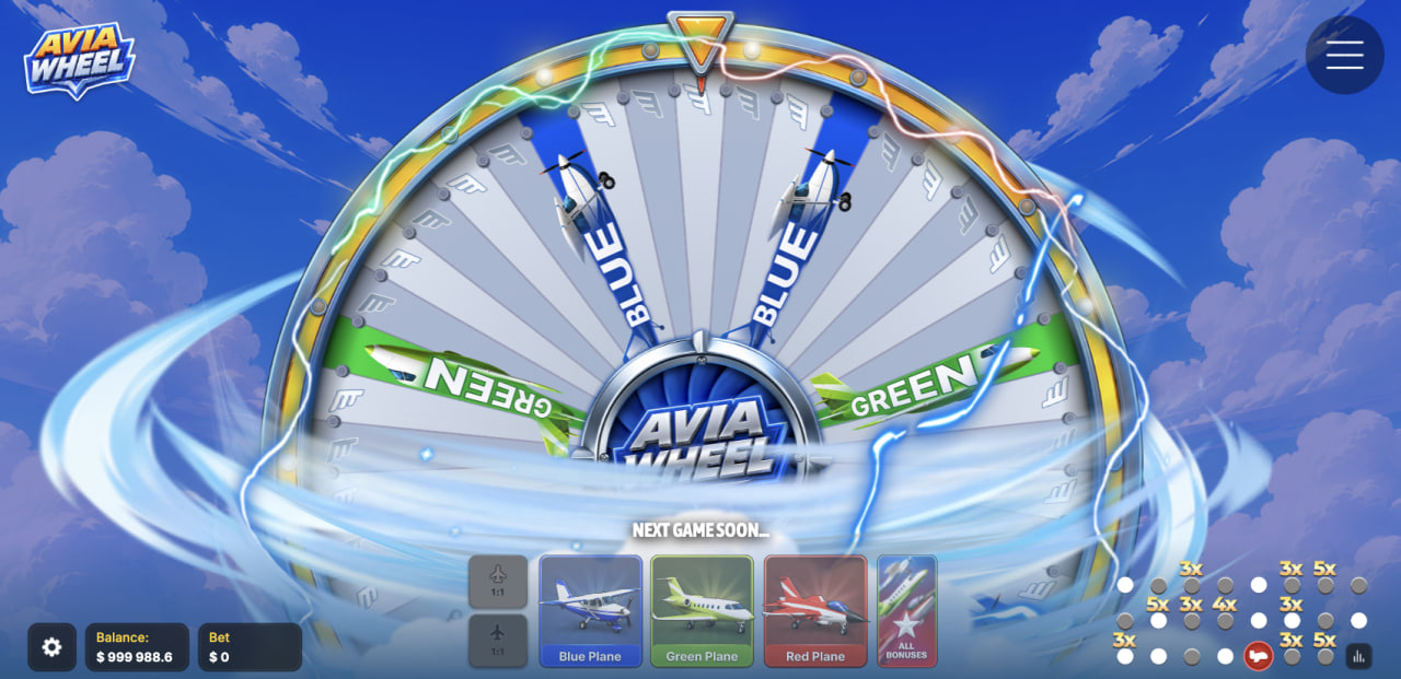 Avia Wheel ndemanga game ya casino demo pa kompyuta ndi gudumu ndi makadi atatu a ndege