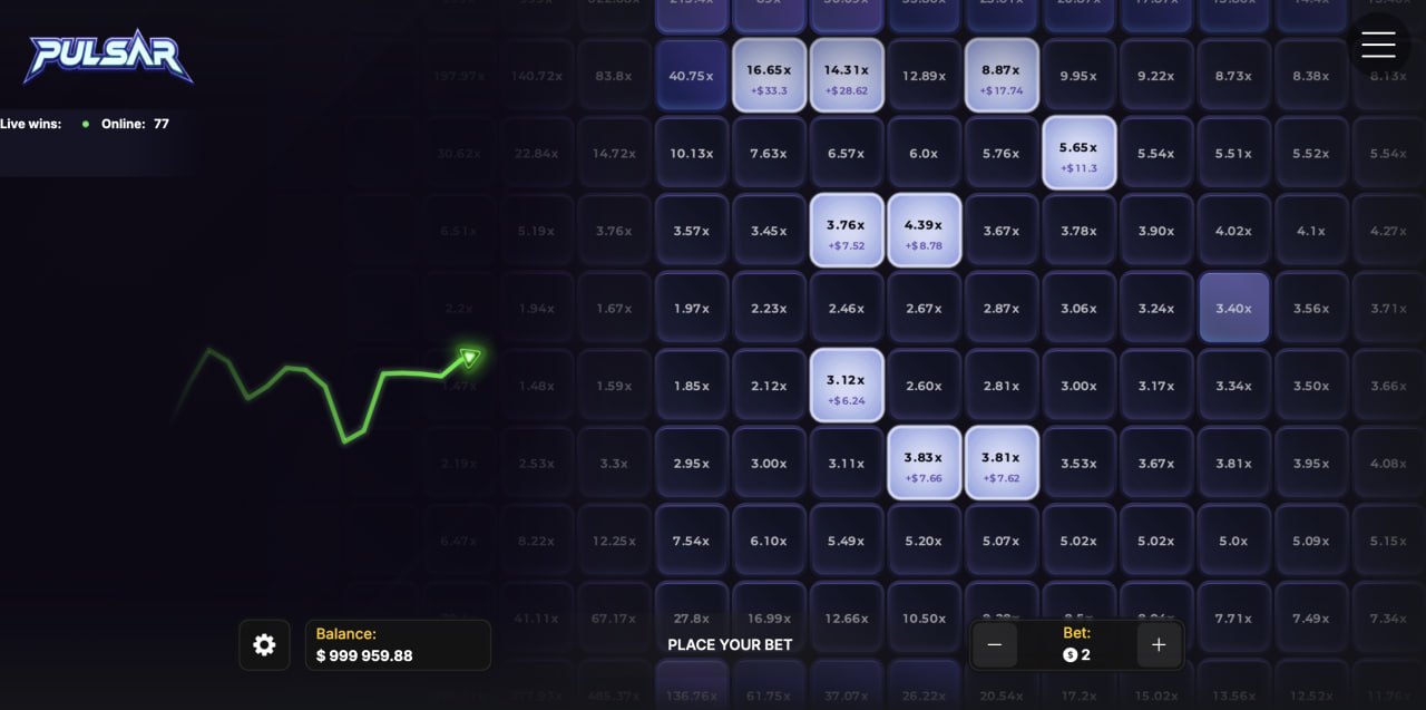 Pulsar scam kapena legit ndalama zenizeni gambling ndi khodi yolembetsa, ma bet asanu ndi awiri okhala ndi multiplier yotsekedwa